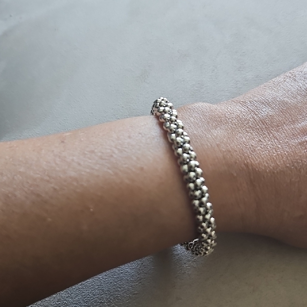Lagos Caviar Signature Silver Bracelet with Smooth Beads